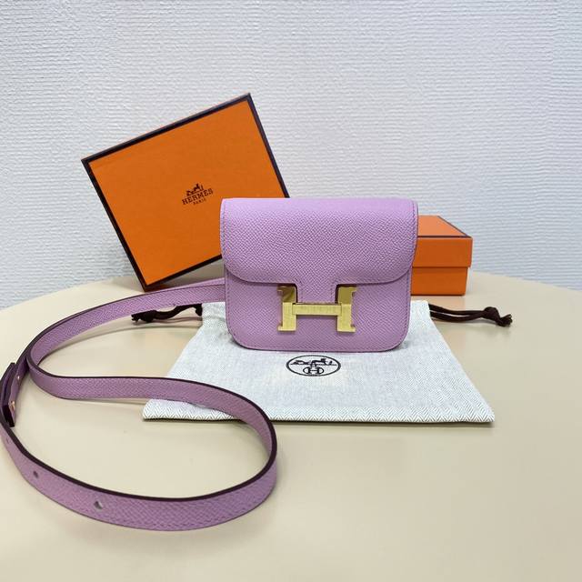 Hibiscus Purple Gold Buckle Constance Slim Enamel Waist Bag A Very Compact Mini