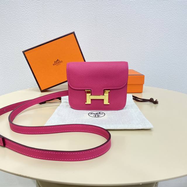 Rose Red Gold Buckle Constance Slim Enamel Waist Bag A Very Compact Mini Bag Wai