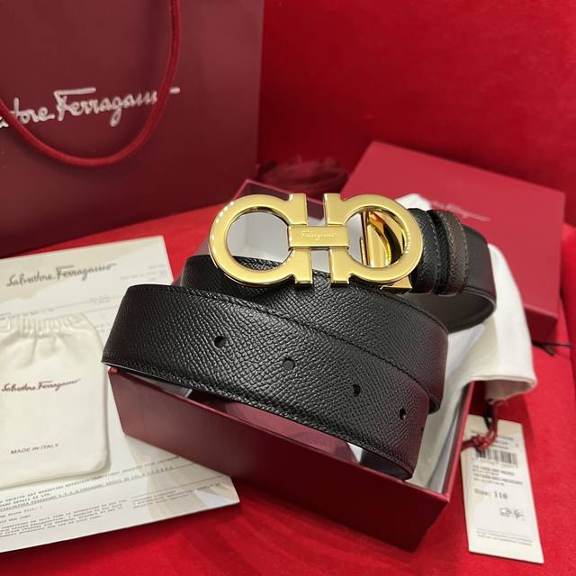 Ferragamo Double-Sided Italian Imported Top-Grain Palm-Textured Cowhide Leather,
