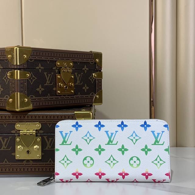 Top-Tier Original Factory M13908 White Gradient Single Zipper Wallet Zippy Zippe