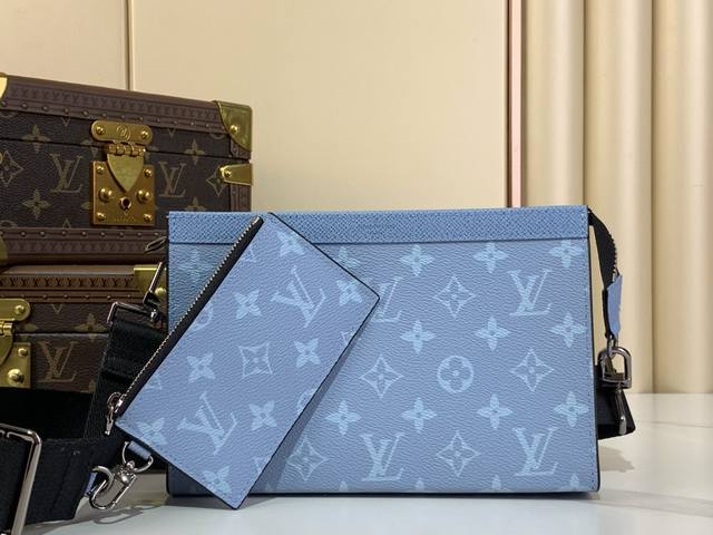 Top-Tier Original Gaston Wearable Wallet Handbag M14114 Light Blue Monogram Canv