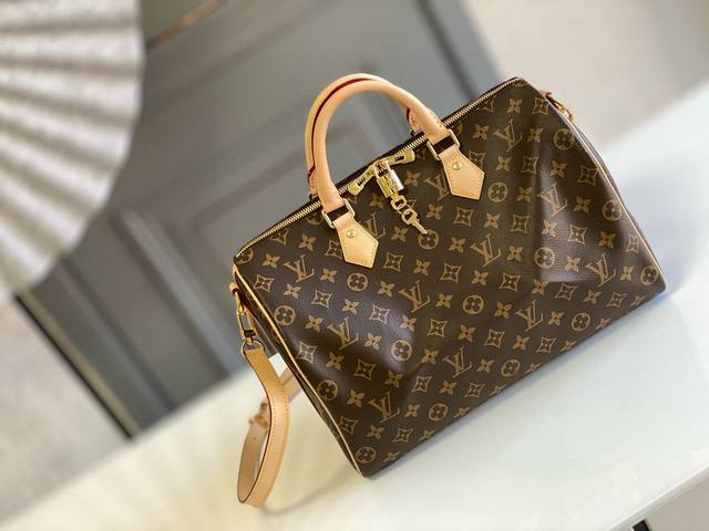 35 Dimensions Top-Grade Original M41111 Speedy 35 Handbag With Shoulder Strap Th
