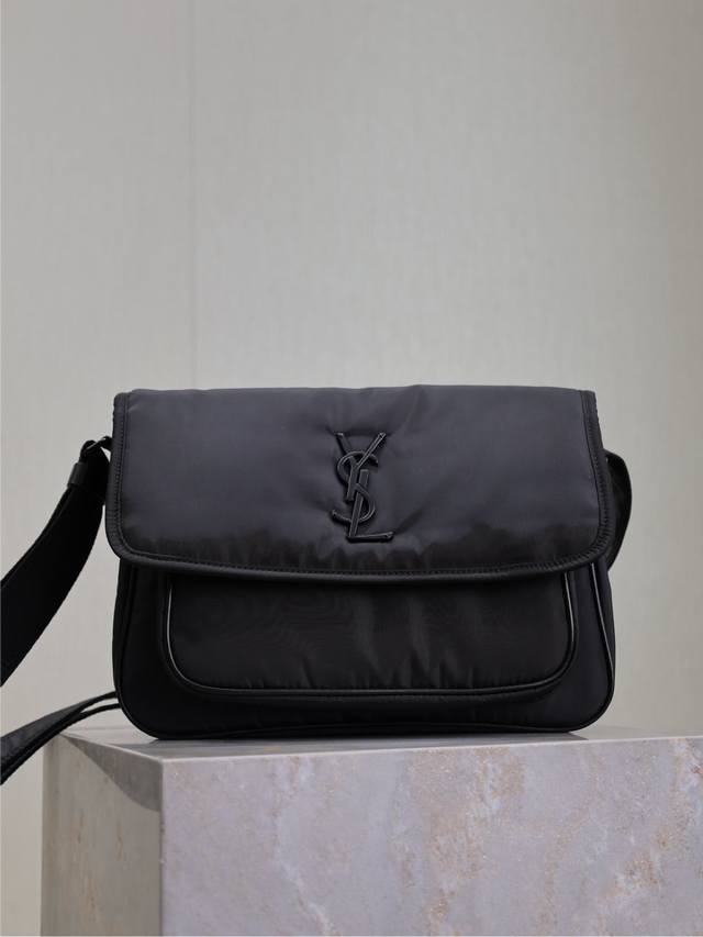 Black Niki 28Cm_Nylon Edition Unisex Salt-Style College-Inspired Crossbody Bag L
