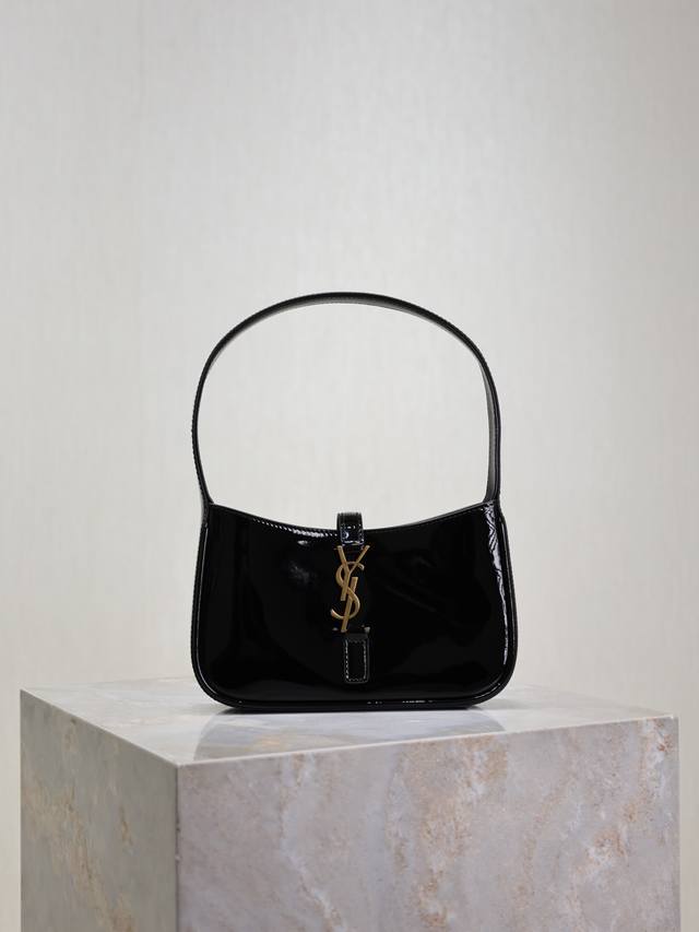 Black Lacquered Leather Original Leather Version Le 5A7 Mini_Y's Viral Underarm