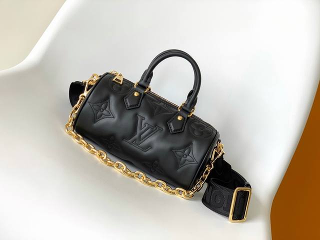M59800 Black M59827 White Top-Grade Genuine Leather This Papillon Bb Handbag Is