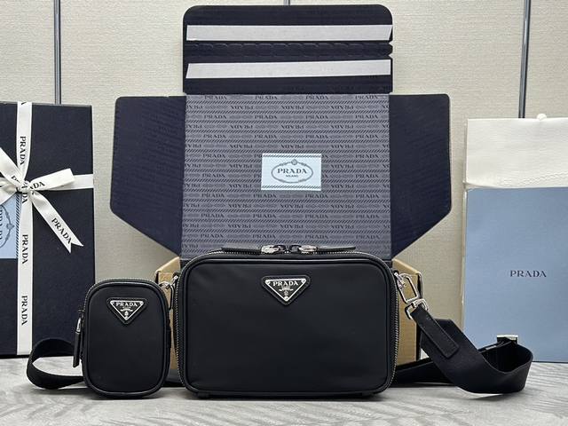 New Small Messenger Bag 2Vh070 Nylon Fabric + Crosshatch Design This Modern Hand