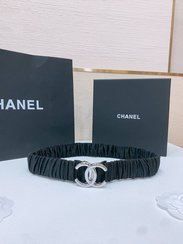 Chanel Original New Style Elastic Band Series, 24C Cc Crystal, Brass Logo Buckle