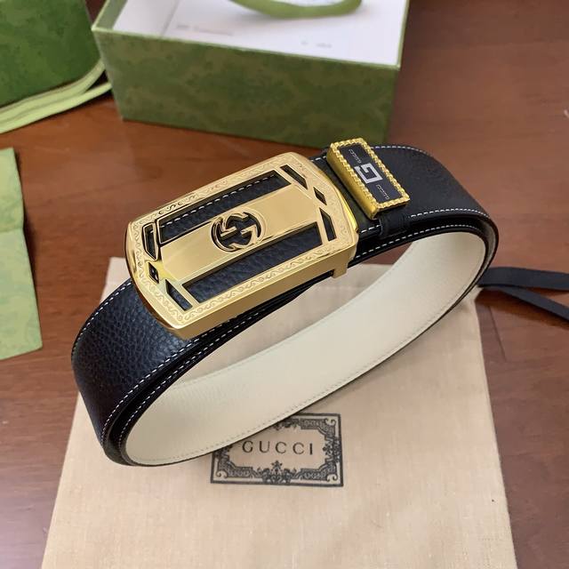 Gucci New Update, Double-Sided Imported Original Leather, Usable On Both Sides,
