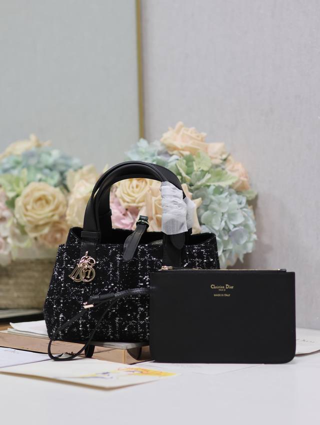 Authentic-Grade, High-End Version Dior Toujours Handbag [Coarse Black Canvas Wit
