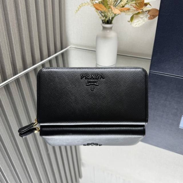 Authentic Grade Top-Tier Original Prada New Single-Zip Wallet, Latest Store-Matc