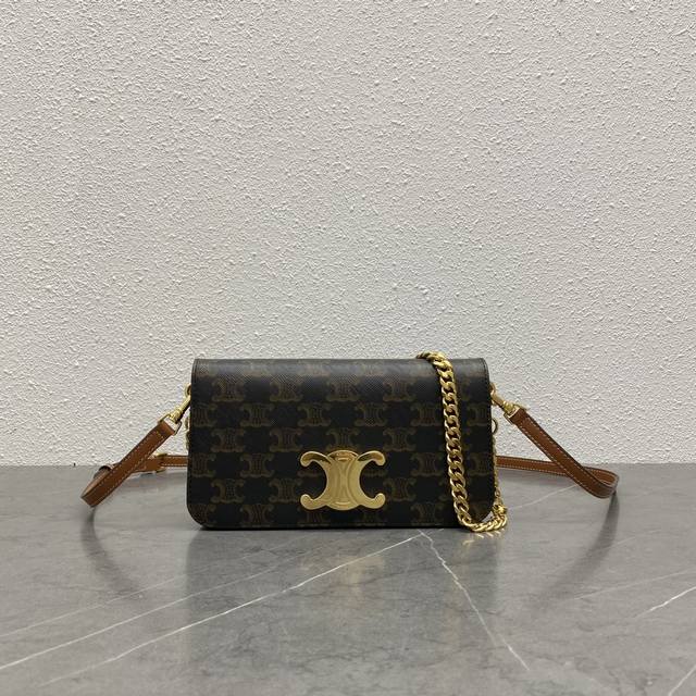 Authentic-Grade New Arrival Celine New Arrival. Triomphe Canvas Logo Print Flap