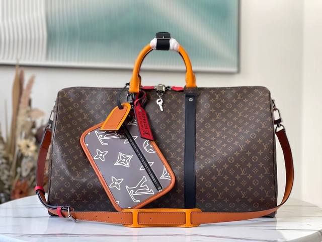 Top-Tier Authentic M56856 Vintage Print Keepall Bandouliere Travel Bag The Patch