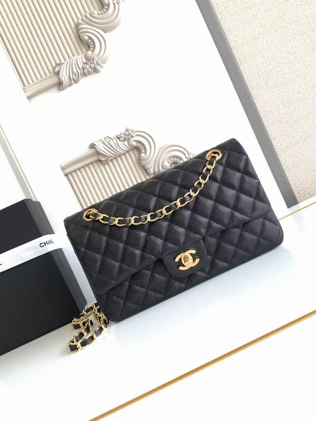 A01112 French High-End Custom-Made Chane1 Classic Flap Bag Caviar, Embodying The