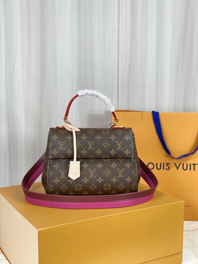 Top-Tier Authentic Cluny Bb Handbag M42738 In Rose Red The Handbag's Pure Struct