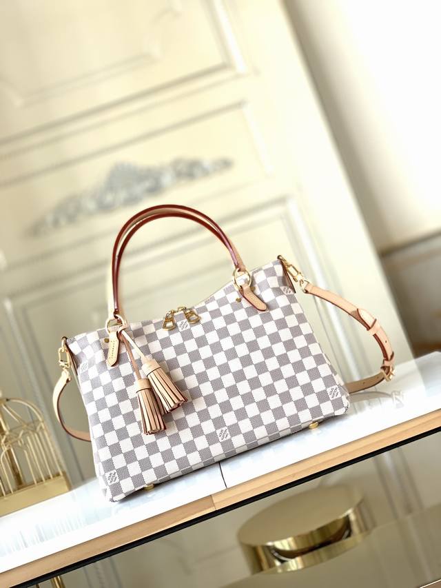 Top-Tier Original Factory N40022 White Grid Lymington Handbag Crafted From Damie