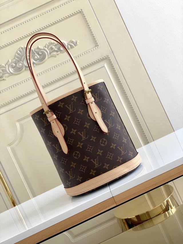 Top-Quality Original M42238 Vintage Bucket Bag Made From Soft Monogram Fabric Wi