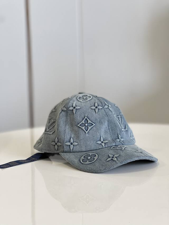 Top-Tier Original Factory Exclusive Real-Shot M7156M Monogram Washed Denim Hat F