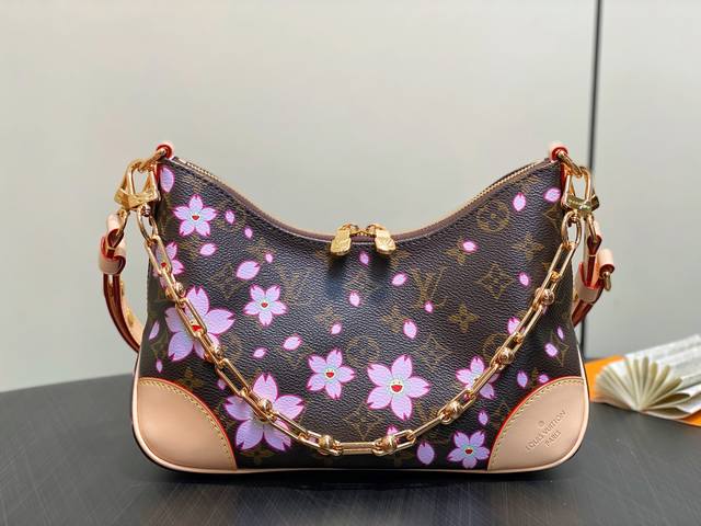Original Premium M13265 Cherry Blossom Silk-Printed Horn Bag Lv X Tm Boulogne Ha