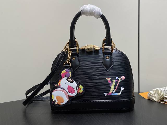 Authentic Premium M13670 Black Wavy Shell Bag Seasonal New Arrival Lv X Tm Alma