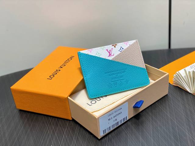 Original M14090 Blue Card Wallet Criss-Cross Lv X Tm Card Holder M14090 Blue M14