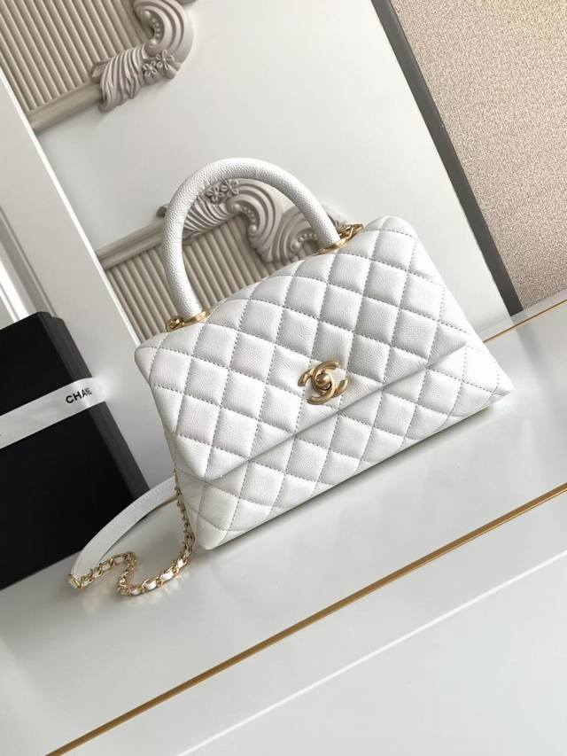 As92990 Latest Diamond-Patterned Fine-Grain Embossed Calf Leather With Handle, S