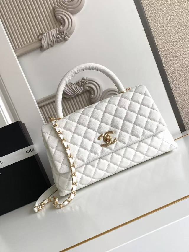 As92991 Latest Diamond-Patterned Fine-Grain Embossed Calf Leather Handle Single-