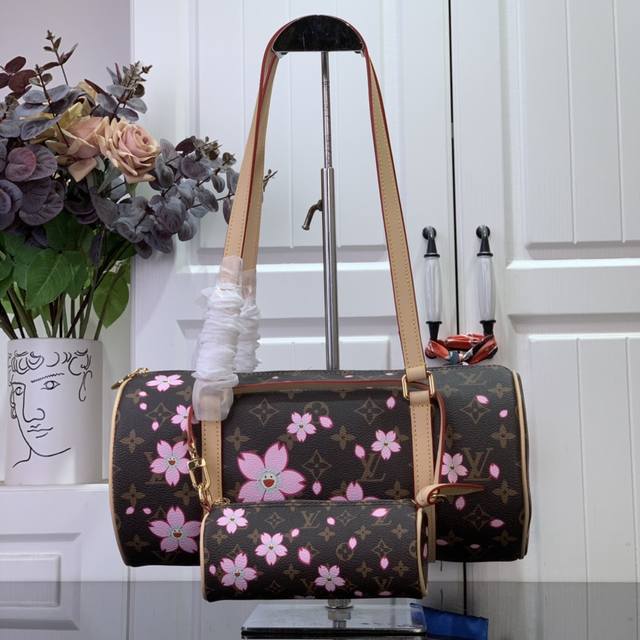 Top-Tier Authentic Piece, Special Offer Lv X Tm Papillon Handbag M13097 Cherry B