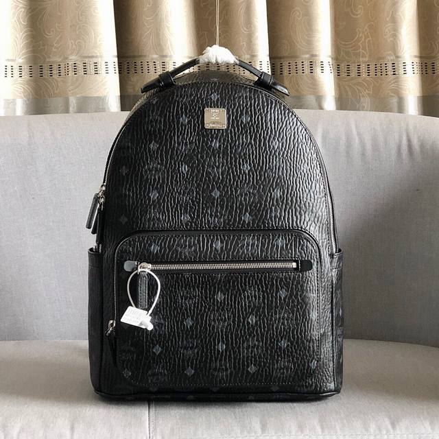 Authentic Grade Medium Size Mcm New Stark Visetos Double-Layer Backpack This Bac