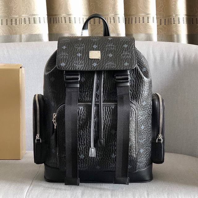 Authentic Grade Mcm Original Single-Piece Brandenburg Backpack Offers Ample Spac