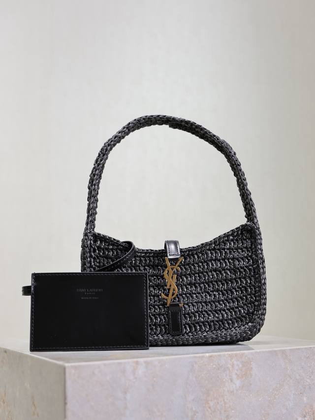 Black Woven Le 5 A 7 Underarm Woven Bag From La~ Brimming With Artistic Flair, T
