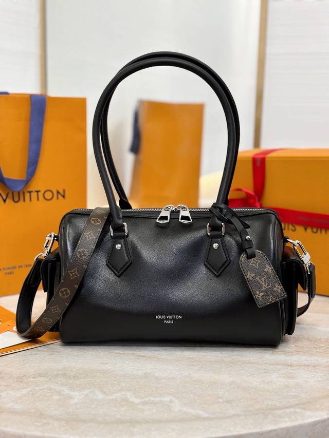Top-Grade Genuine Leather Speedy Cargo Vibe Handbag M12934 Black This Speedy Car
