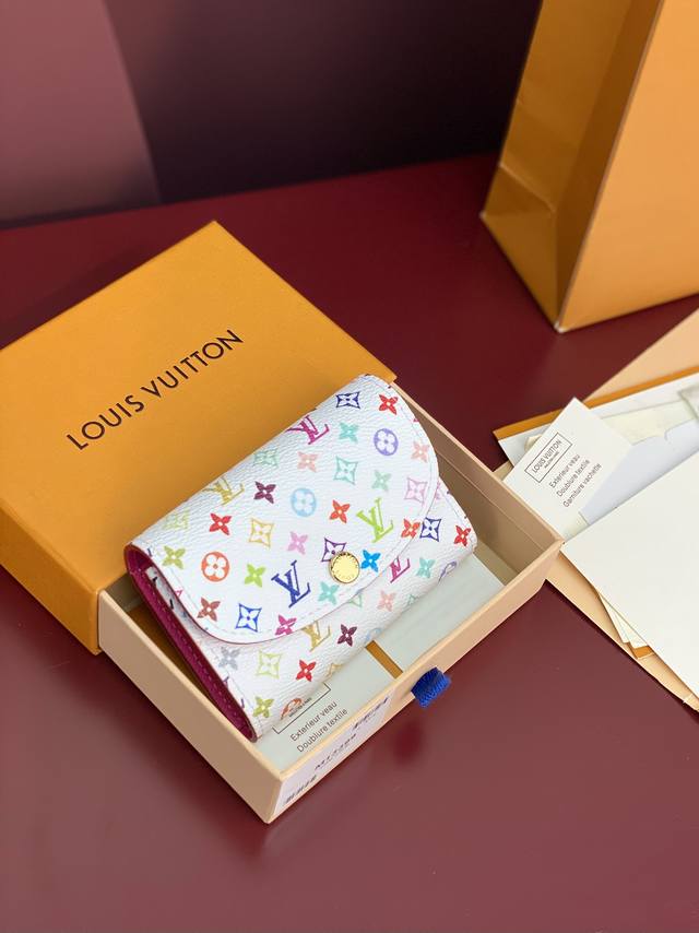 M13399 White! Lv X Tm Rosalie Coin Purse, This Rosalie Coin Purse Is Compact And