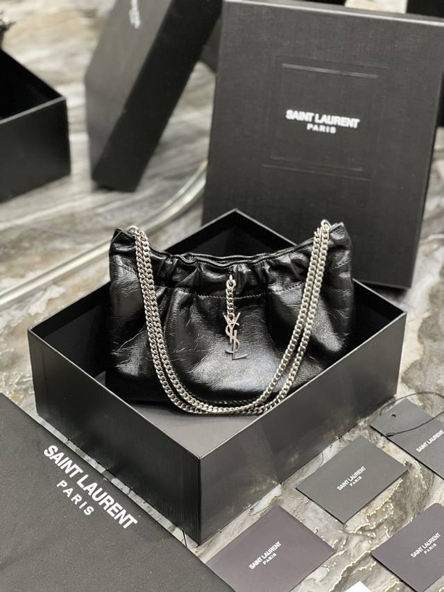 Genuine Leather Mini Leather Shoulder Bag Cloud-Shaped Underarm Bag With Chain S
