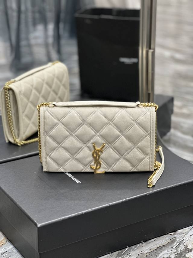 Becky_22.5 Cm White #Becky Diamond-Quilted Lambskin Chain Bag# Absolutely A Must