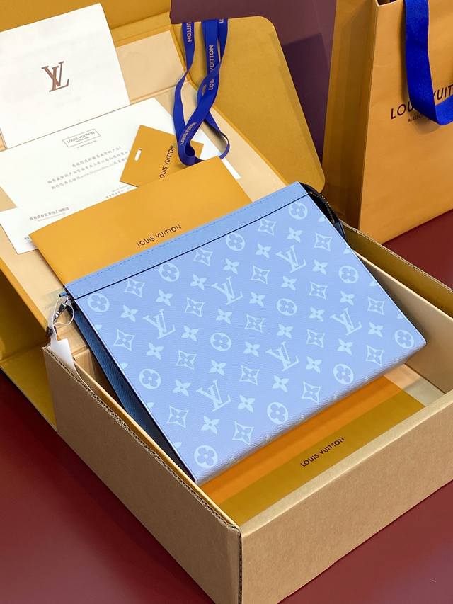 Upgraded Version M14011 Sky Blue! Crafted From The New Iconic Blue Monogram Ecli