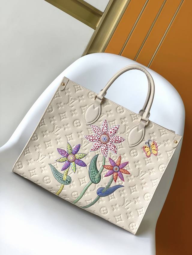 M46416 Black, Off-White, Flowers, New Arrival, Full-Leather Square Mom Bag Serie