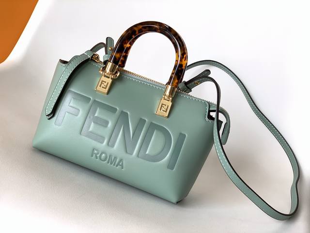 Fend Mini By The Way Mini Bag, Small Calf Leather With Excellent Texture. Tortoi
