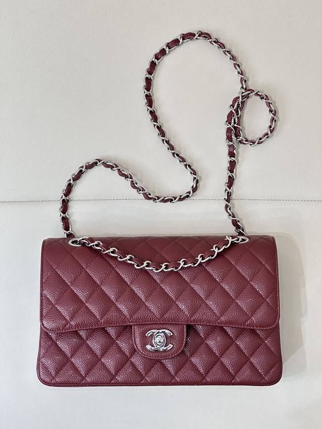 Rose Wine Red Silver Buckle Medium
