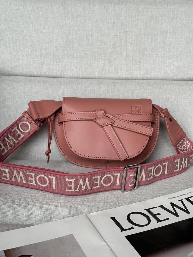 Genuine Leather Summer Mini Peach Pink Upgraded Version With Wide Lettered Shoul