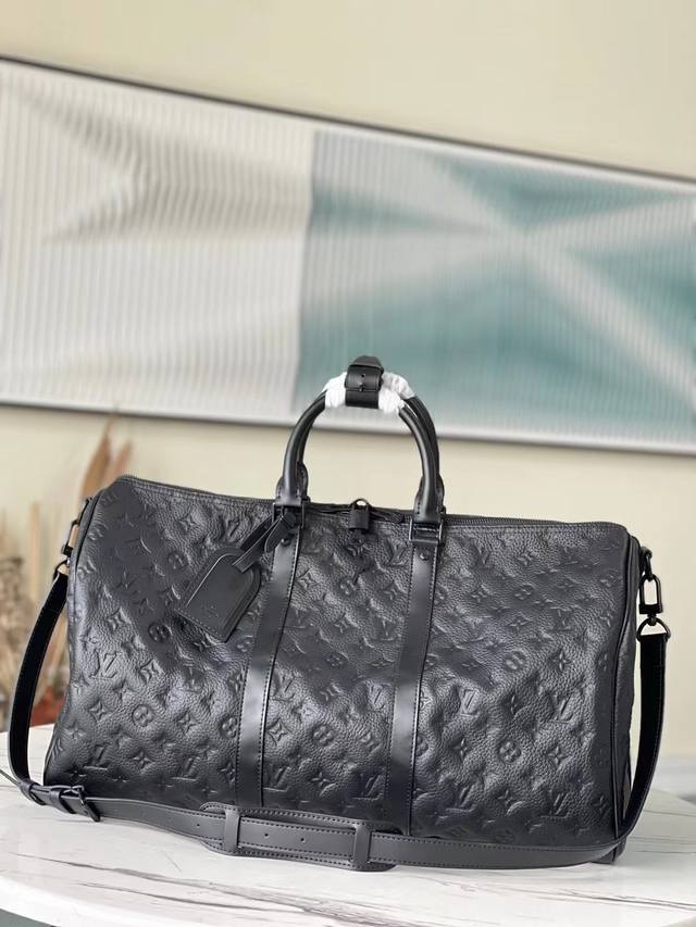 Top-Tier Original Factory M59025 Full-Leather Embossed This Keepall Travel Bag F