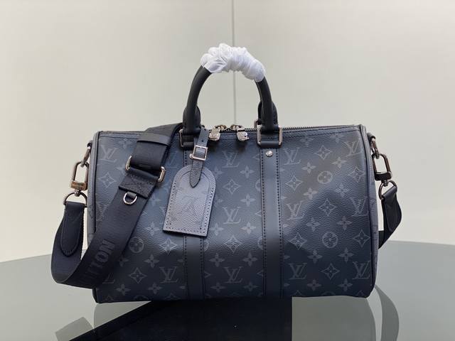 Top-Tier Original M46655 Black Flower Travel Bag Series Keepall 35 Travel Bag Cr