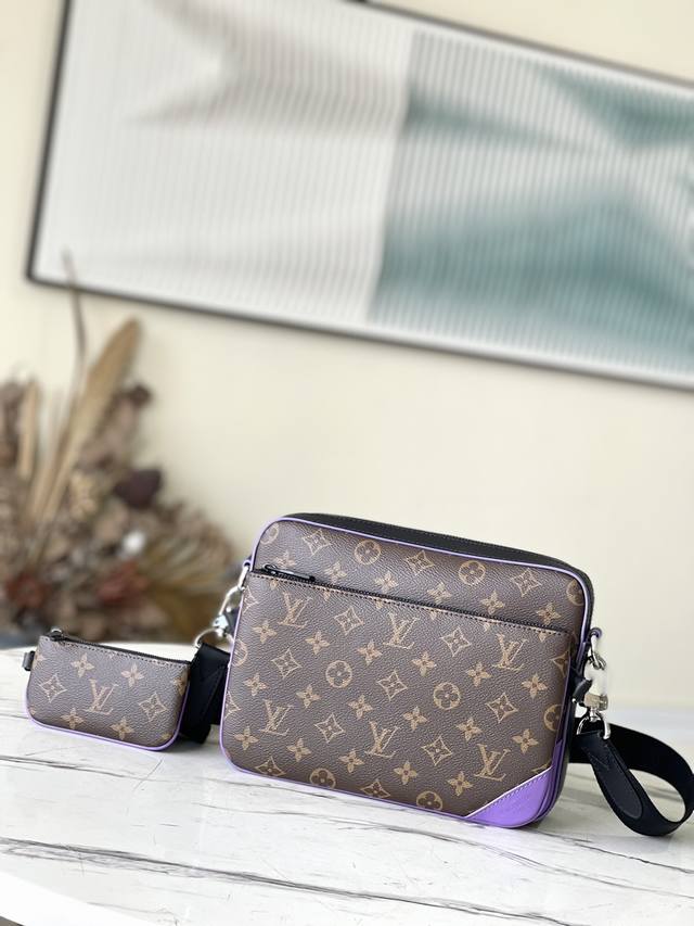 Top-Tier Original M46266 Purple This Trio Messenger Bag Is Crafted From Monogram