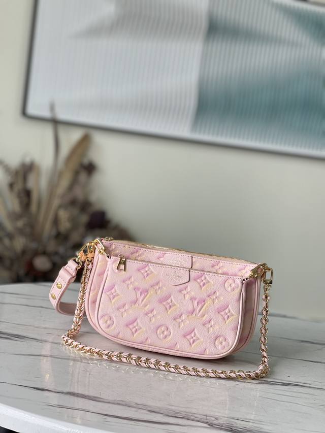 Top-Tier Original M46093 Pink This Multi Pochette Accessoires Handbag Is Crafted