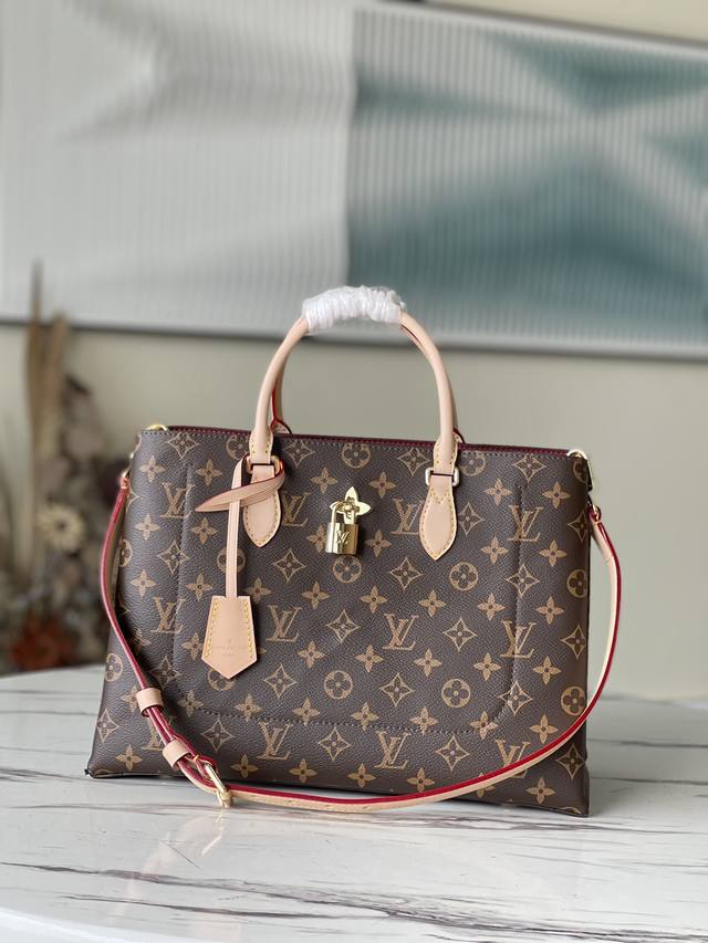 Top-Tier Original M43551 Yellow Leather This Practical Tote Bag Features A Gold-