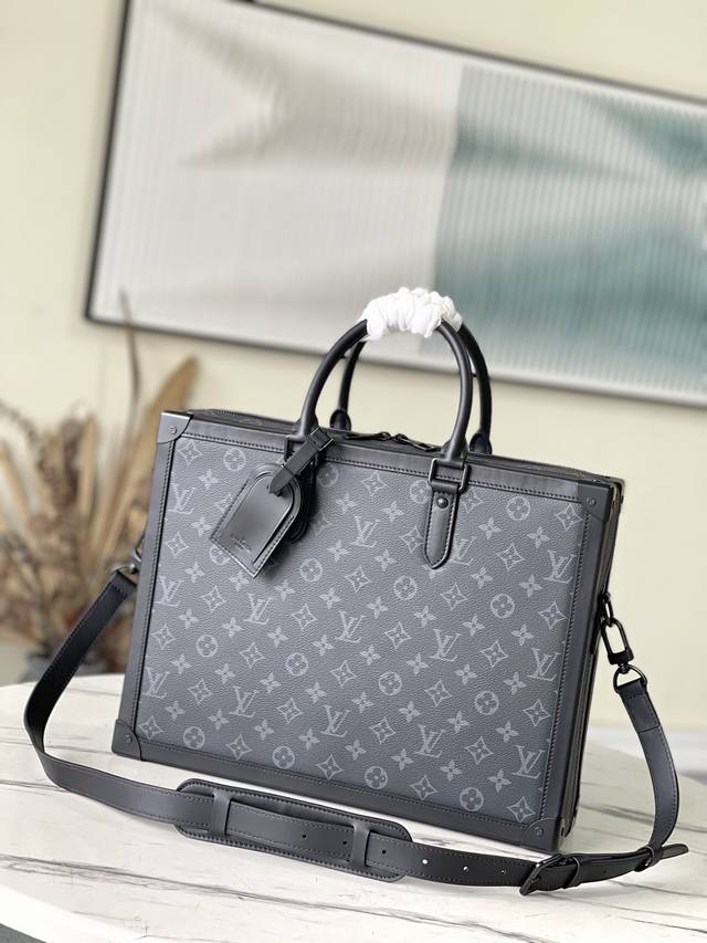Top-Tier Original M44952 Soft Trunk Briefcase Crafted From Monogram Eclipse Canv