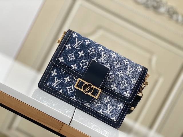 Top-Tier Original M59631 Authentic Denim Blue This Dauphine Medium-Sized Handbag