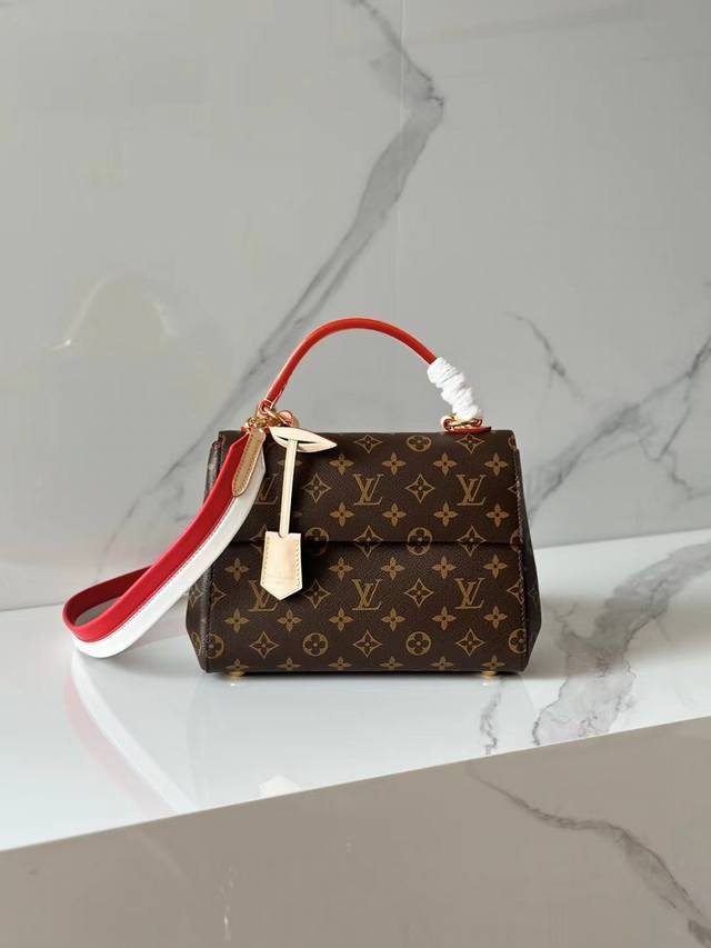 Top-Tier Original Factory Cluny Bb Handbag M43791 Red White This Cluny Bb Handba