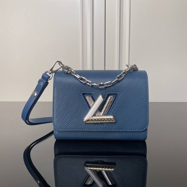 Top-Tier Original M21033 Blue This Twist Small Handbag Highlights The Lv Twist L