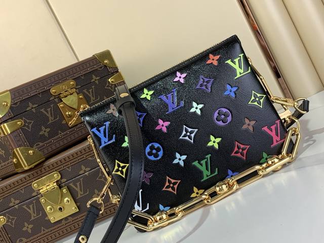 Top-Tier Authentic Lv X Tm Coussin Bb Handbag M13232 Black, Three-Color, Takashi
