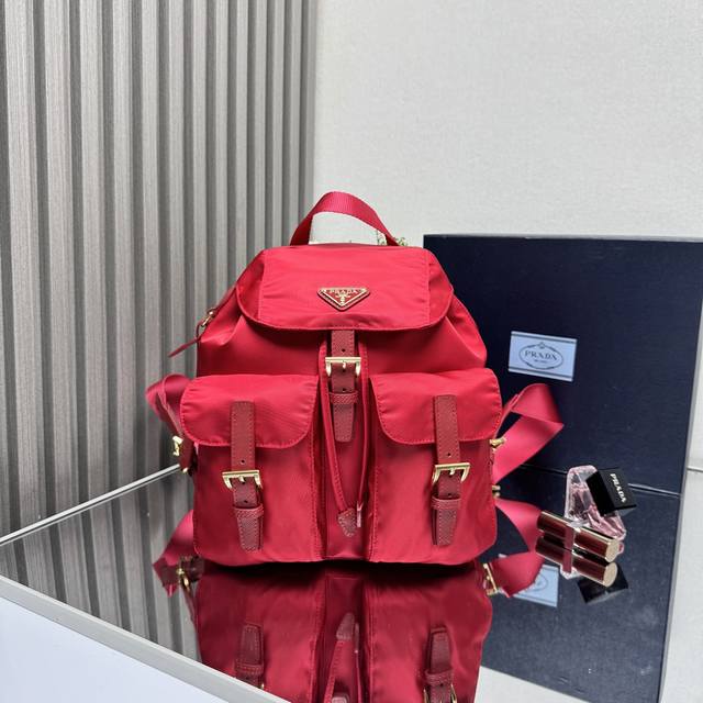 Premium Original Single Gold Buckle Classic Backpack 1Bz677 Golden Hardware This